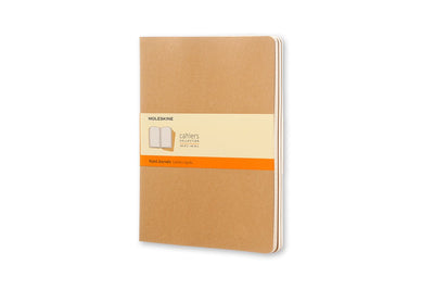 Carnets Moleskine - extra larges - lignés - marron - lot de 3