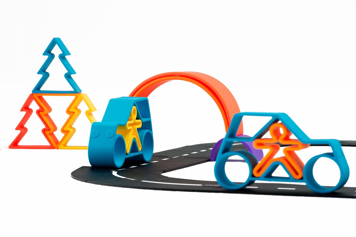 Dena 1 voiture + 1 enfant bleu fluo