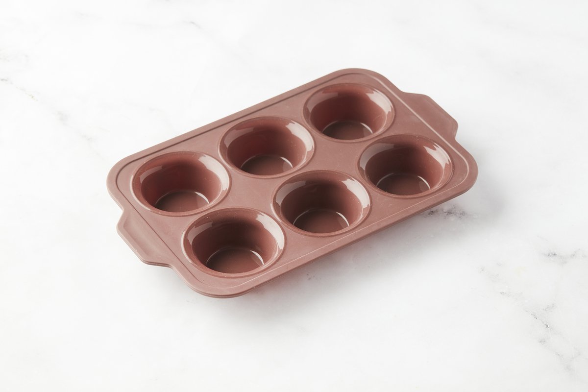 Moule point-virgule pour 6 muffins en silicone platine vintage marron 37x23x4cm