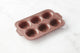 Moule point-virgule pour 6 muffins en silicone platine vintage marron 37x23x4cm