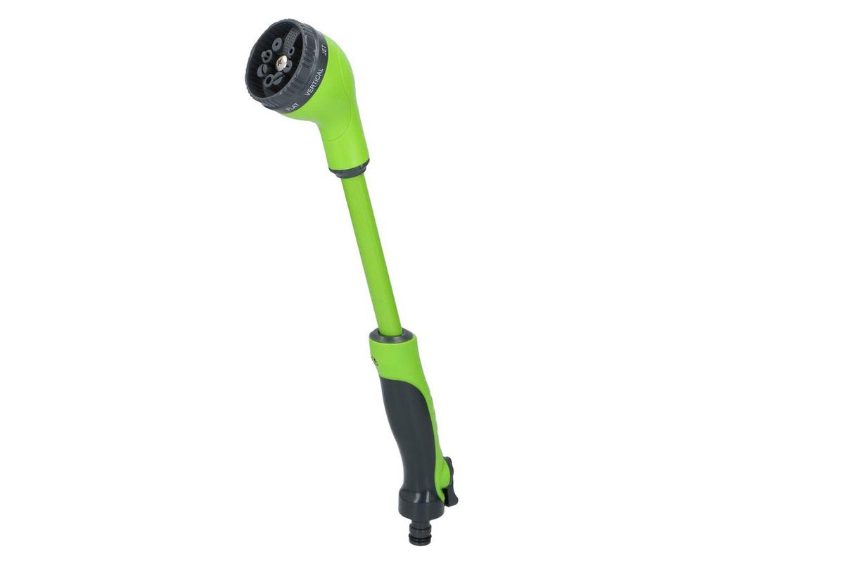 Kinzo Ensemble de têtes de pulvérisation pour tuyau d'arrosage 3 pièces - pistolet pulvérisateur, pistolet pulvérisateur et tête de pulvérisation extensible 15 - 8 positions de pulvérisation - raccord de tuyau d'arrosage - vert noir
