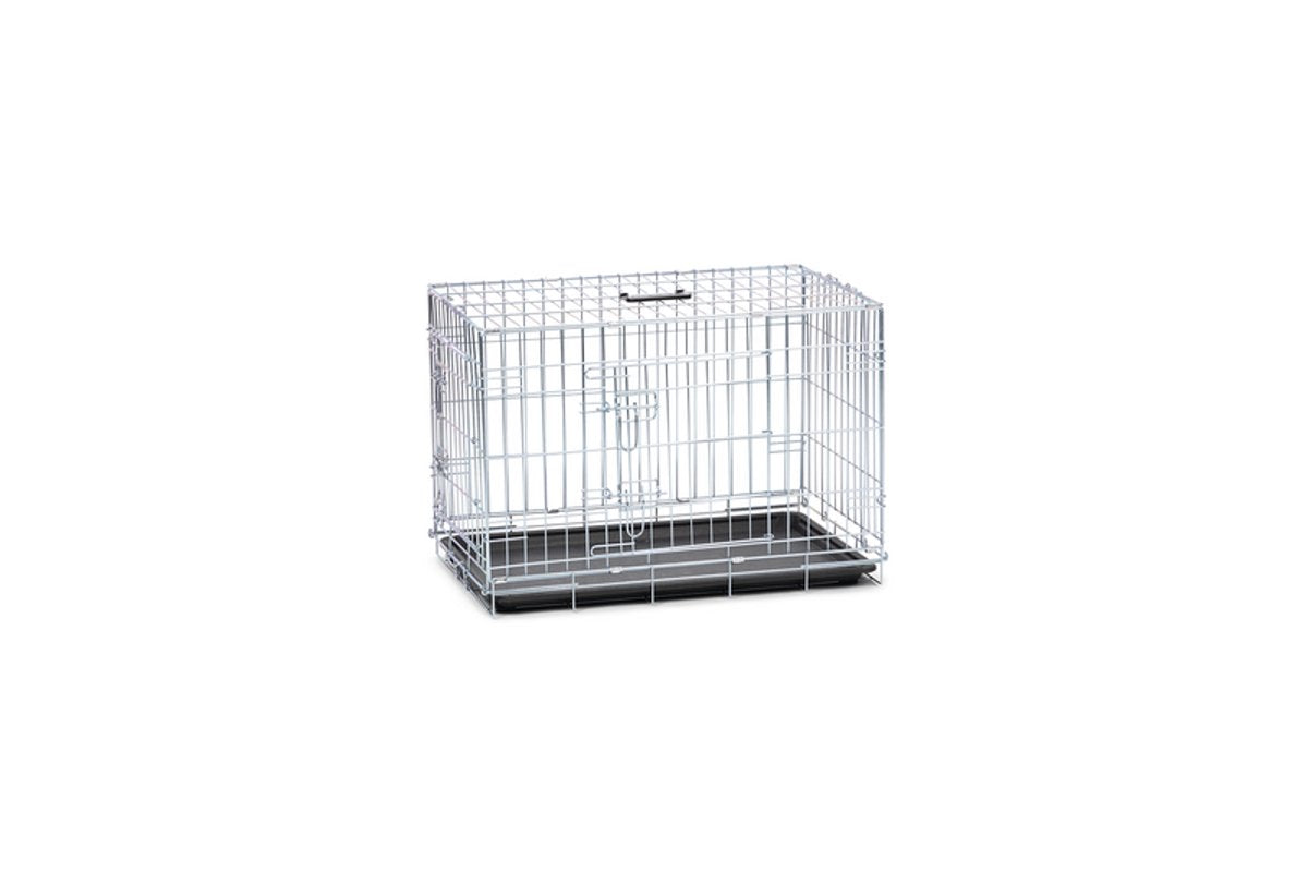 Beeztees cage pour chien m - banc - pliable - 2 portes - galvanisé - 81x55,5x61,5 cm
