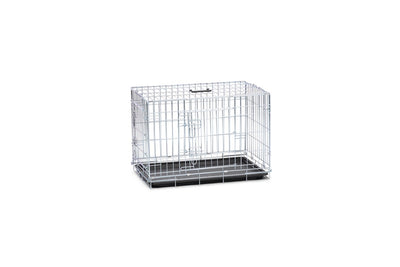 Beeztees cage pour chien m - banc - pliable - 2 portes - galvanisé - 81x55,5x61,5 cm