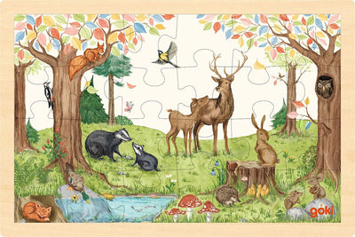 Goki Wooden Jigsaw Puzzle dans la forêt, 24e.