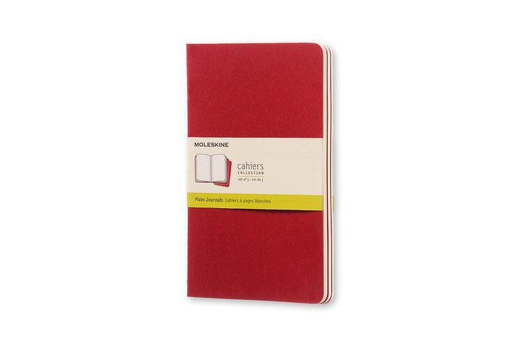 Carnets Moleskine - grands - vierges - rouge - lot de 3