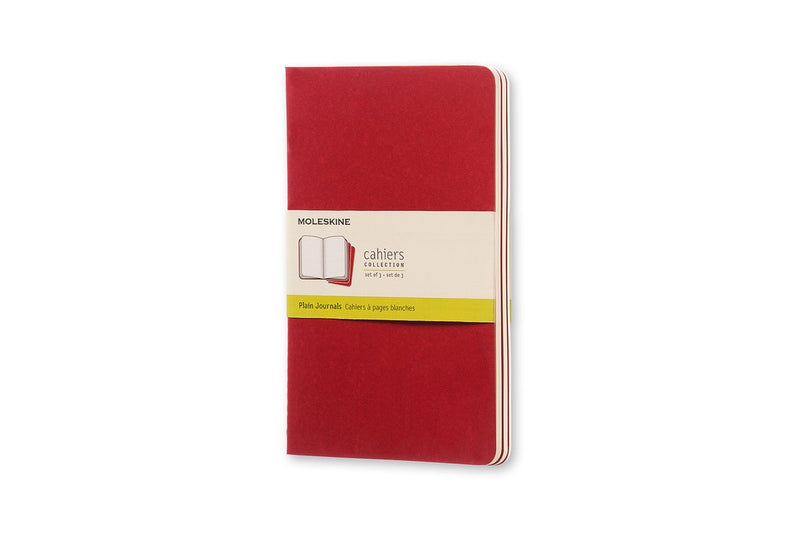 Carnets Moleskine - grands - vierges - rouge - lot de 3