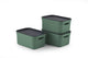 Rotho jive boîtes de rangement lot de 3 boîtes de rangement 5 l avec couvercle, plastique (pp recyclé), vert anthracite, 3 x 5 l (26,5 x 18,5 x 13,2 cm