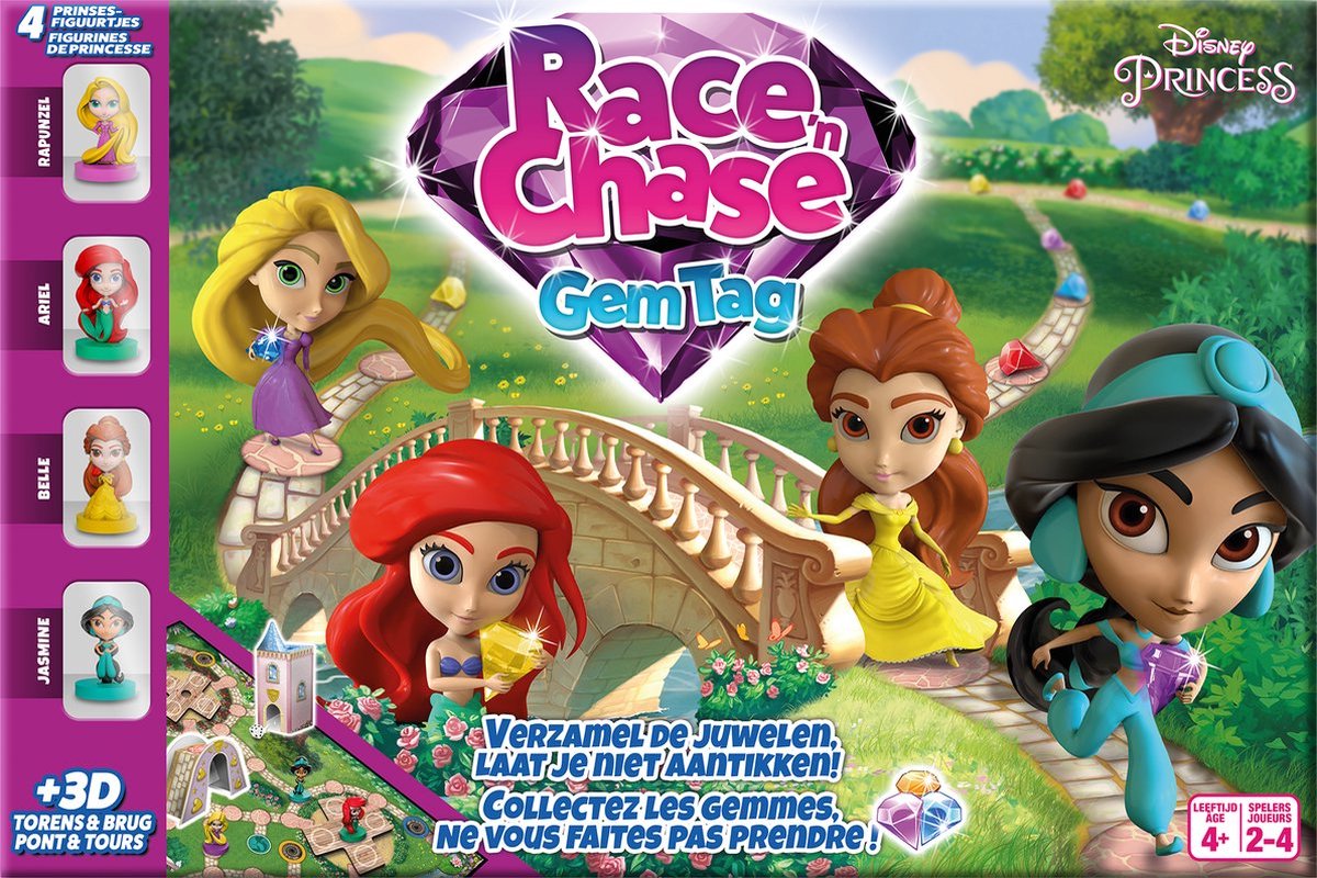 Disney - Princess Race 'n Chase Gem Tag - Jeu familial - Jeu de société