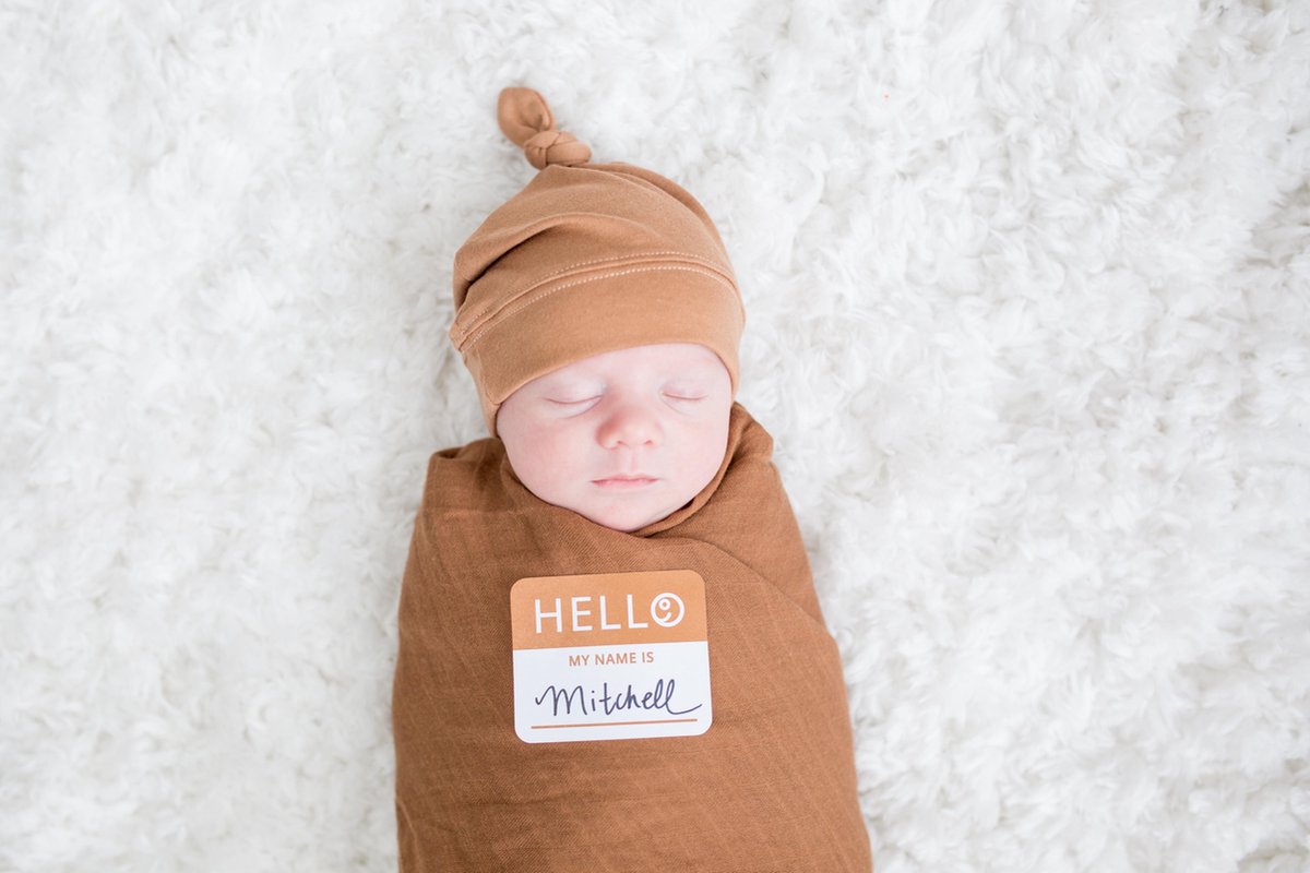 Lulujo hello world - bonnet d'emmaillotage - beige