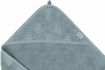 Jollein x Miffy - cape de bain éponge 75x75cm - serviette bébé avec cape de bain, châle, poncho de bain - jacquard miffy vert d'eau