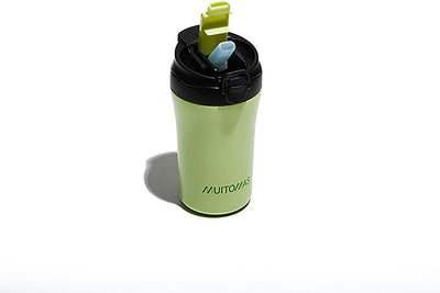 Bouteille thermos Muitomas - doublure double isolation - 350 ml - bouchon verrouillable - 12 heures de boissons chaudes ou 24 heures de boissons froides - vert
