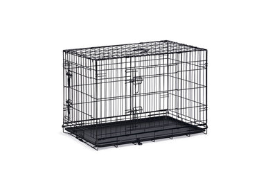 Beeztees cage pour chien l - banc - 2 portes - pliable - noir - 91x61x66 cm