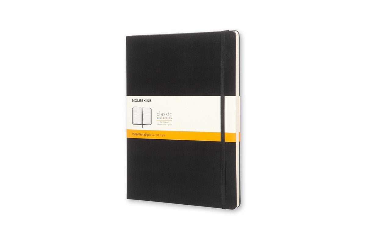 Carnet classique Moleskine - extra large - couverture rigide - ligné - noir