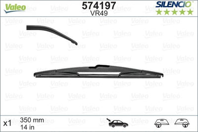 Essuie-glace arrière Valeo silencio vr49 - 350mm - essuie-glace conventionnel
