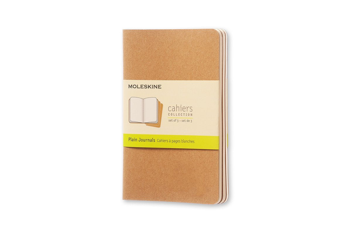 Moleskine cahier journaux - poche - vierge - marron - lot de 3