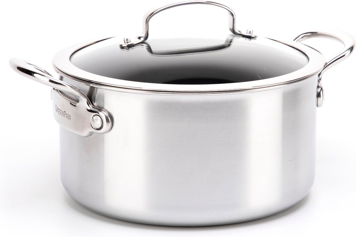 Greenpan barcelona evershine marmite avec couvercle 24cm 5,8l