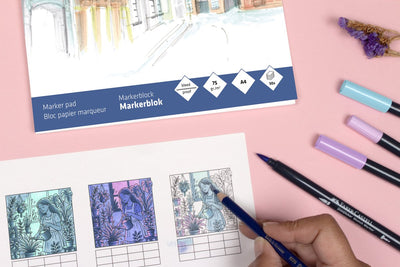Forfait atelier Faber-Castell - marqueurs à alcool couleurs femme clair foncé avec plantes - accessoires inclus - doc-ws-pak-sp7