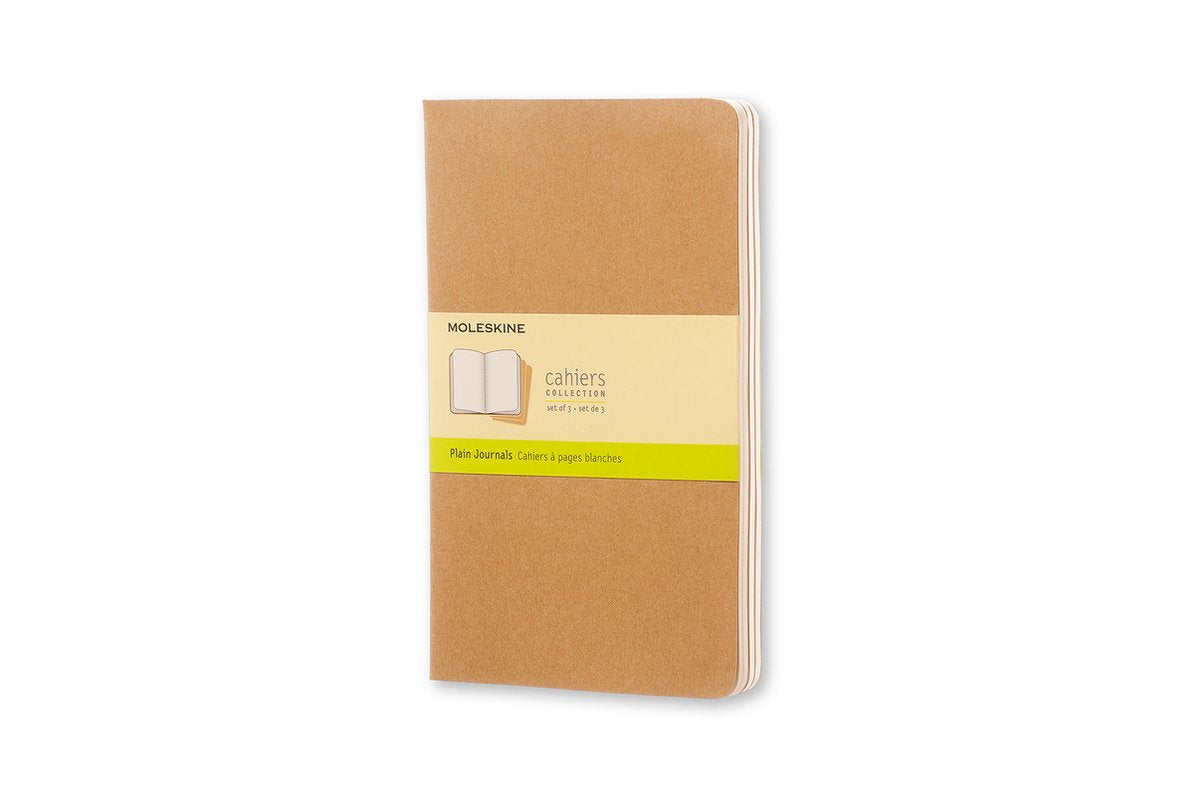Carnets Moleskine - grands - vierges - marron - lot de 3
