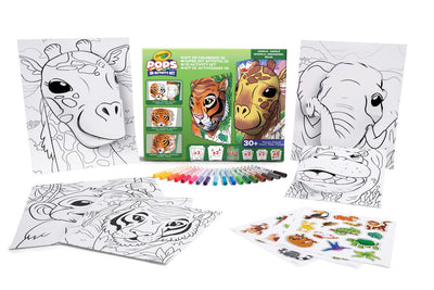 Crayola - pops - forfait passe-temps - super set d'activités 3D pour enfants - thème jungle - 6 sujets