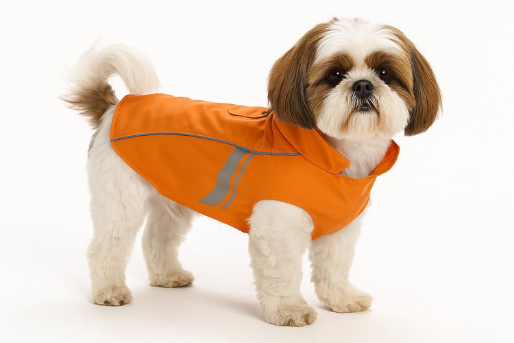 Manteau pour chien Flamingo - imperméable pour chien - imperméable pour chien avec réflexion - imperméable pomi orange - 35 cm