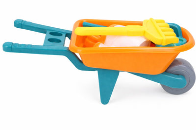 Eddy Toys brouette avec jouets de sable 8 pièces - ensemble de jouets de sable avec brouette - jouets de plage pour enfants - brouette pour enfants pour bac à sable - plastique - multicolore