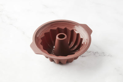 Moule turban point-virgule en silicone platine vintage marron 24cm