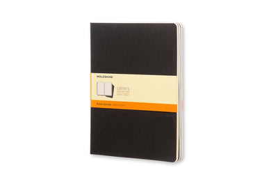 Moleskine cahier journaux - extra large - ligné - noir - lot de 3