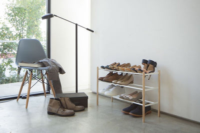 Yamazaki étagère à chaussures extensible - uni - blanc