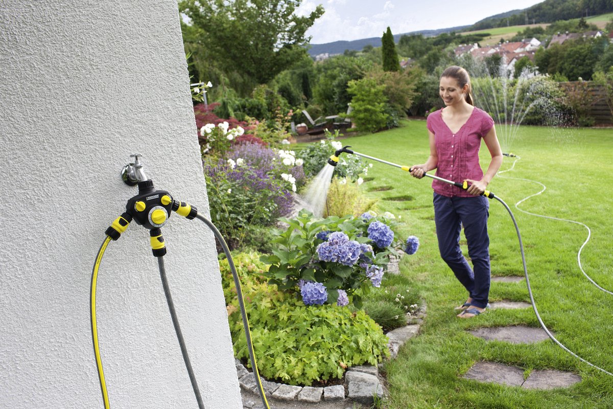 Minuterie d'eau Kärcher wt 2 - distributeur 3 voies - avec minuterie - incl. connexion du robinet