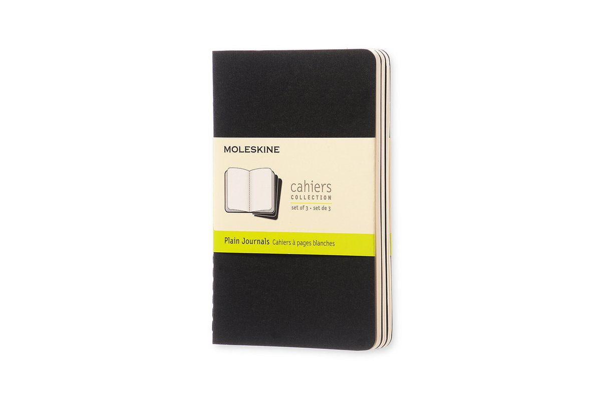 Moleskine cahier journaux - poche - vierge - noir - lot de 3