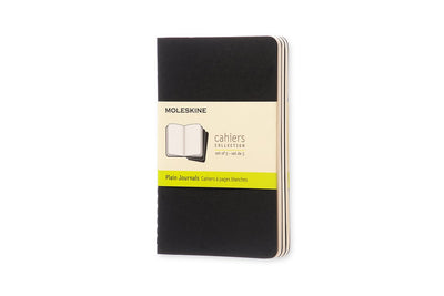 Moleskine cahier journaux - poche - vierge - noir - lot de 3