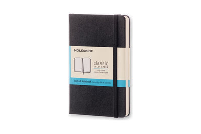 Carnet classique Moleskine - à pochette - couverture rigide - à pois - noir