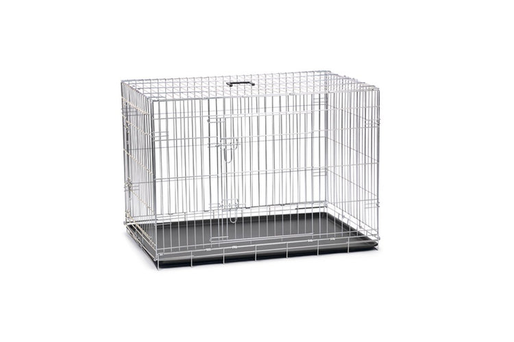 Beeztees cage pour chien xl - banc - 2 portes - pliable - galvanisé - 107x70x76 cm