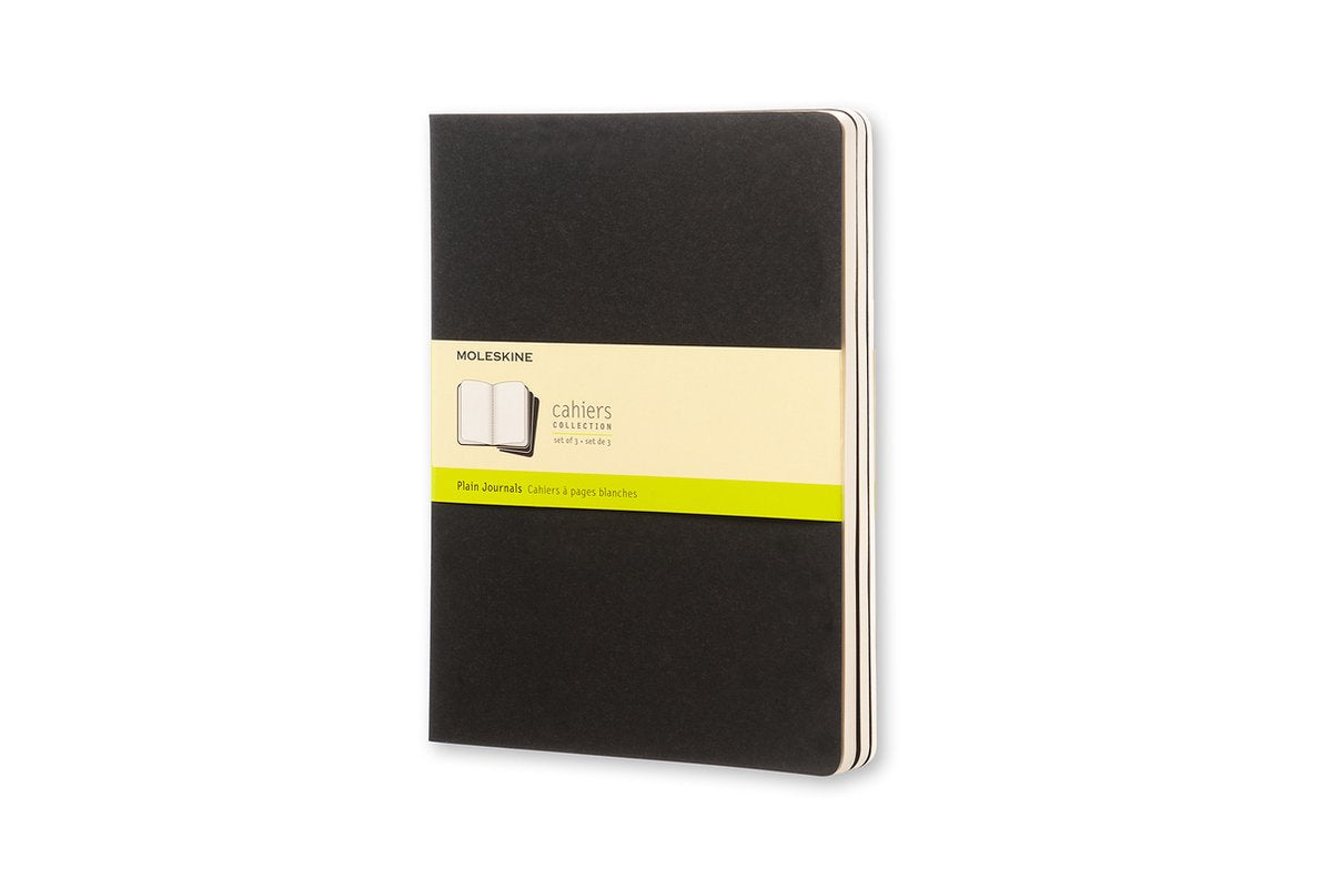 Carnets Moleskine - extra larges - vierges - noirs - lot de 3