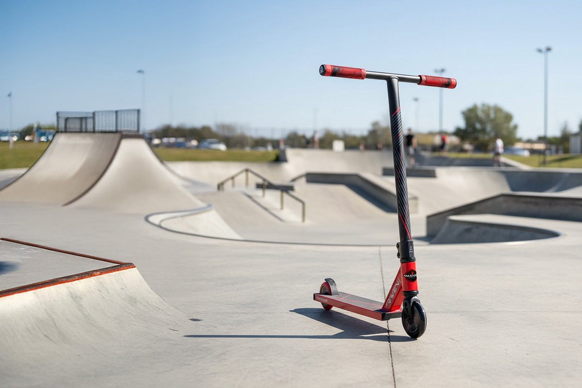 Trottinette freestyle Madd gear - mg1 rouge - à partir de 5 ans ou 110 cm - deck pro ultra léger - roues 100 mm - parfait pour débuter