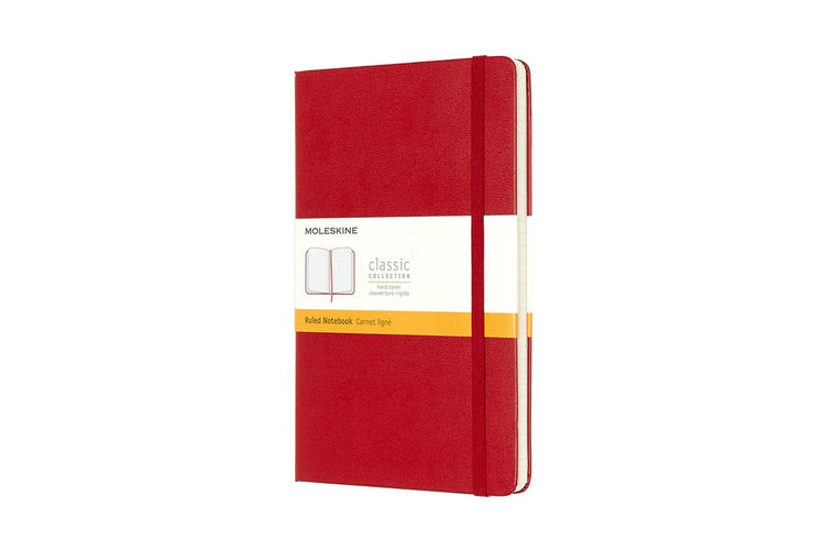 Carnet classique Moleskine - grand - couverture rigide - ligné - rouge