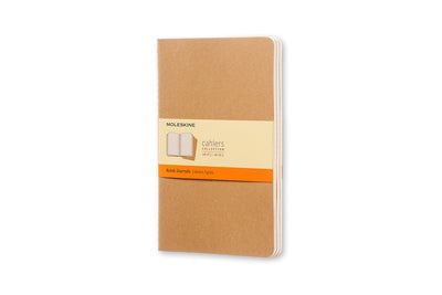 Carnets Moleskine - grands - lignés - marron - lot de 3
