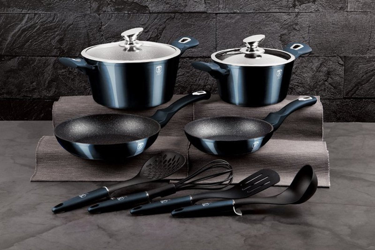 Berlingerhaus berlinger haus 6143 - Set de poêles 10 pièces - ligne métallique - édition carbone