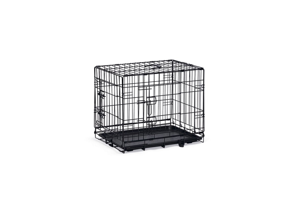 Beeztees cage pour chien s - banc - 2 portes - pliable - noir - 62x44,5x50 cm