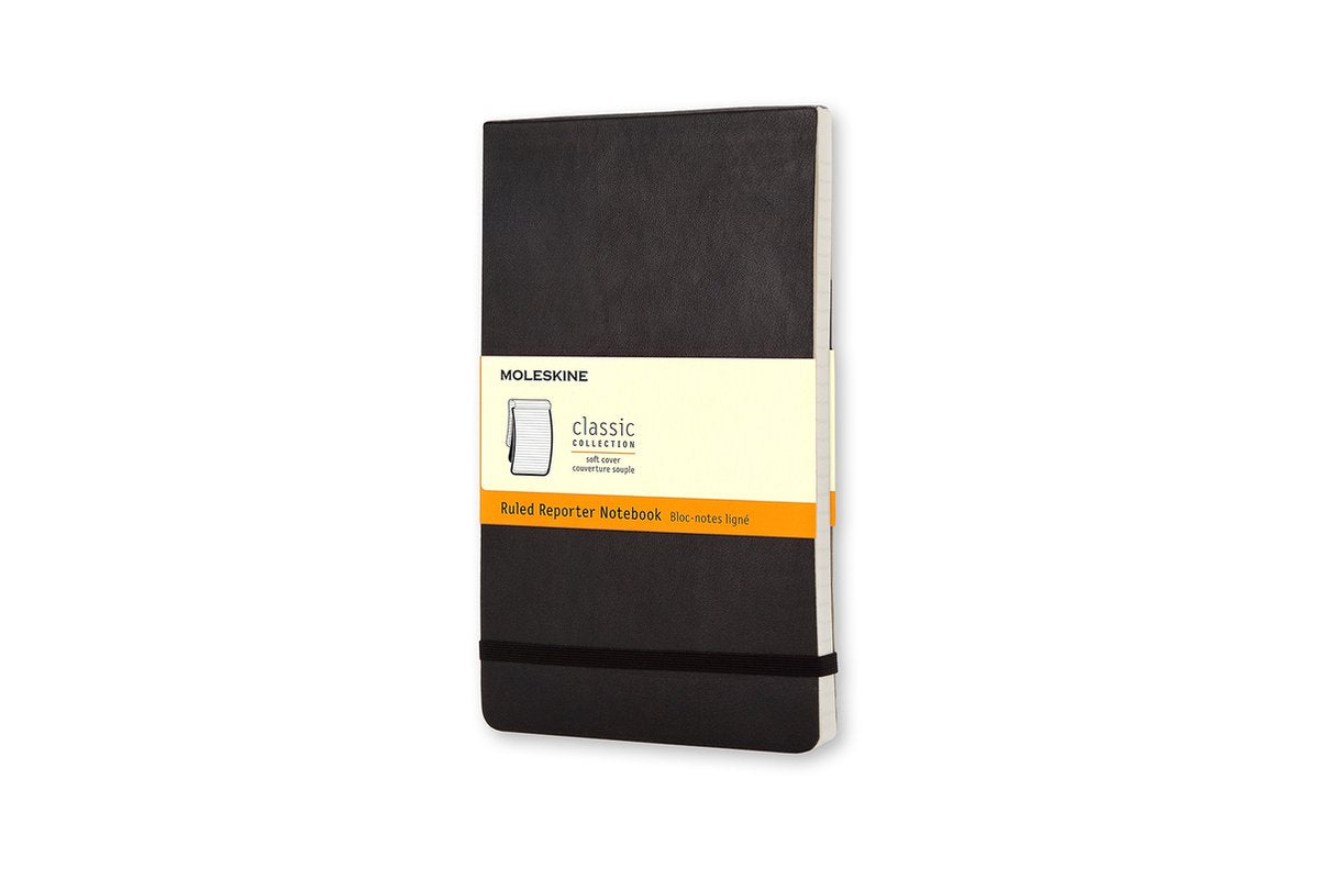 Carnet de notes Moleskine reporter - poche - couverture souple - ligné - noir