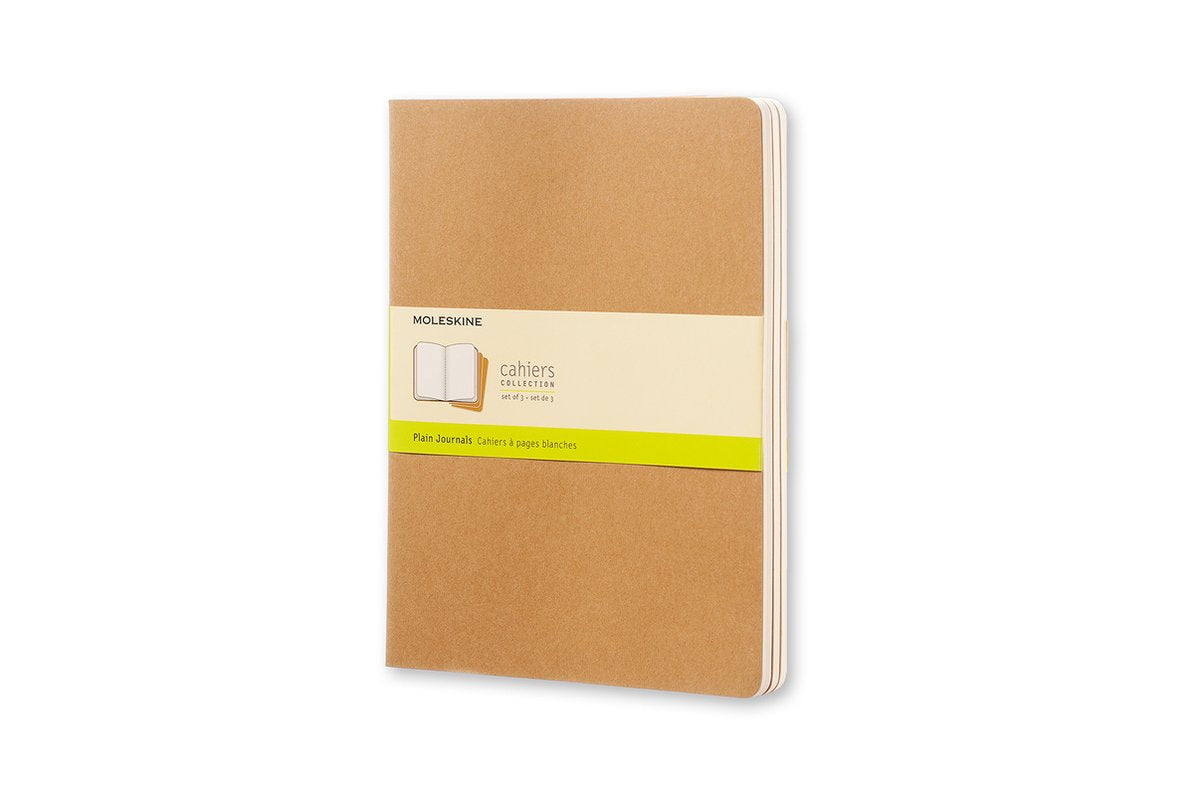 Carnets Moleskine - extra large - vierges - marron - lot de 3