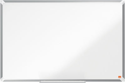 Tableau blanc magnétique émaillé Nobo premium plus - avec plumier - avec marqueur pour tableau blanc - 900x600mm
