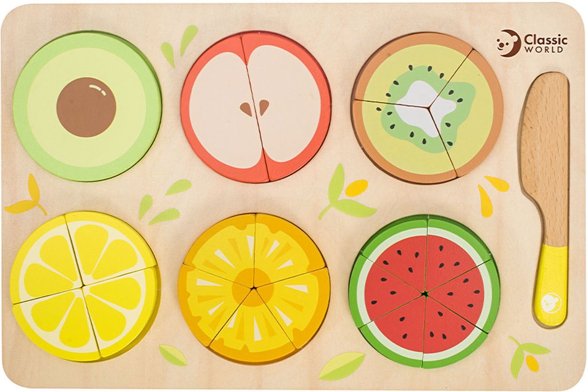 Classic World World Wooden Fruit Puzzle Fractures, 22dlg.