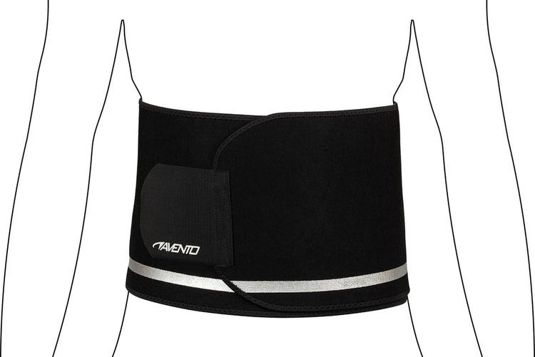 Ceinture de sauna Avento - réglable - noir gris argenté - taille L XL