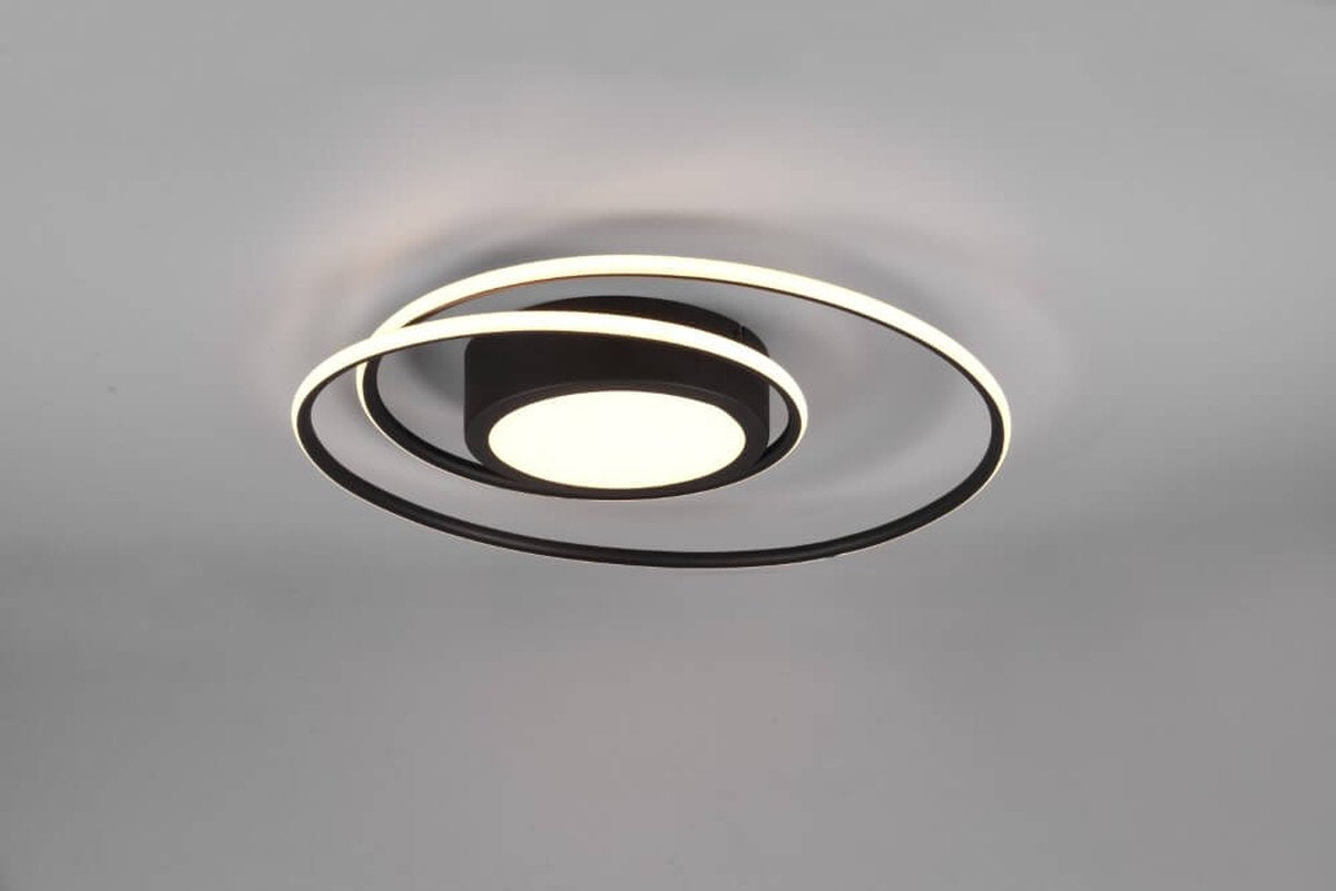 Trio yava - plafonnier - noir mat - incl. 1x SMD 56w - télécommande - variateur intégré - couleur de la lumière réglable en continu - ne convient pas pour un variateur externe - source lumineuse non remplaçable
