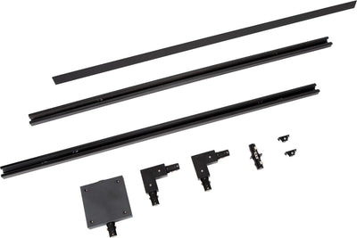 Kit de démarrage sur rail Lucide - Éclairage sur rail à système monophasé - 2 mètres - noir