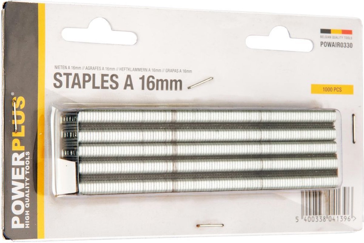Agrafes Powerplus powair0331 - pour agrafeuse-agrafeuse - type a - 20mm - 1000 pièces