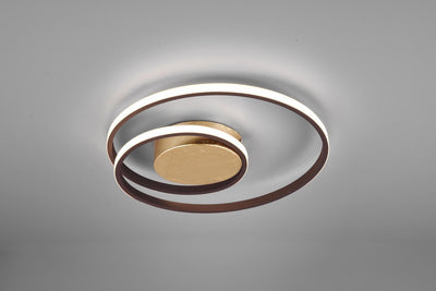 Rl vis ta lumière réalité zibal - plafonnier - or avec brun rouille - incl. 1x SMD 22w - dimmable - 4 modes de combustion