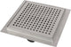 Caniveau de douche Differnz - avec bride - carré - 15 x 15 cm - acier inoxydable