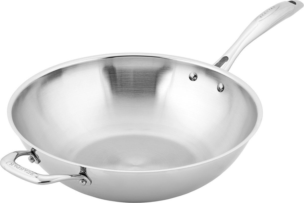 Scanpan - poêle wok - sts - 32cm - sans revêtement antiadhésif - tous feux (dont induction)